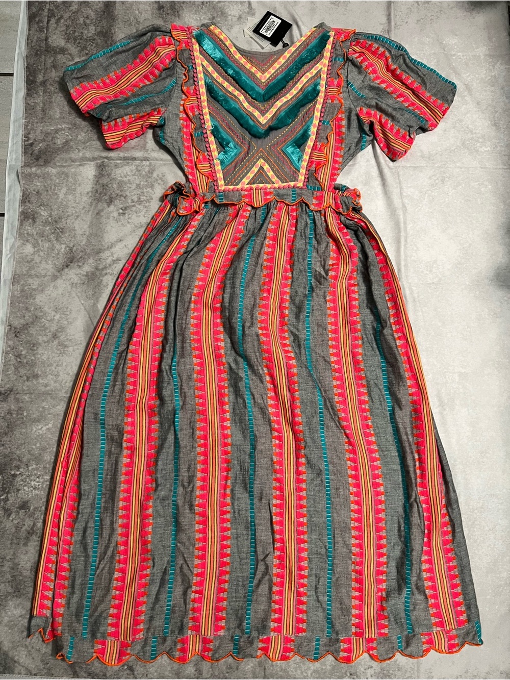 America and Beyond side cut out bohemian maxi dress